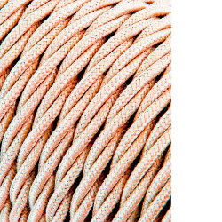 Carretel de cabo têxtil trançado h03vv-f 2 x 0,75 mm bege, 25 m