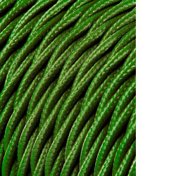 Carretel de cabo têxtil trançado h03vv-f 2 x 0,75 mm verde, 25 m