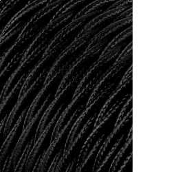 Carretel de cabo têxtil trançado h03vv-f 2 x 0,75 mm preto, 25 m