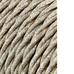 Carretel de cabo têxtil trançado h03vv-f 2 x 0,75 mm linho 25 m