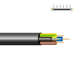 Cabo elétrico h05vv-f 4 g 1,00 mm, preto euro/m