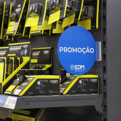 Display promoção módulo português "promoçao" edm ø20cm, contém suporte adesivo 02942