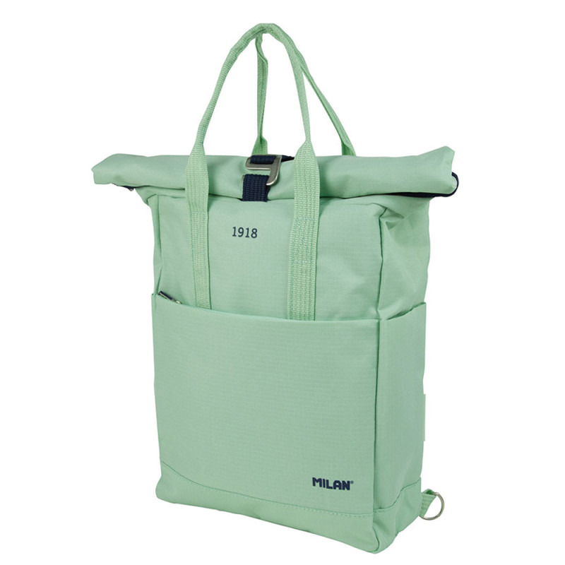 Mochila urbana com fecho superior enrolável 10 l serie 1918, verde milan