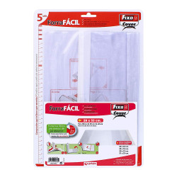 Pack com 5 folhas de encadernação ajustáveis de pvc transparente 290x530mm grafoplas