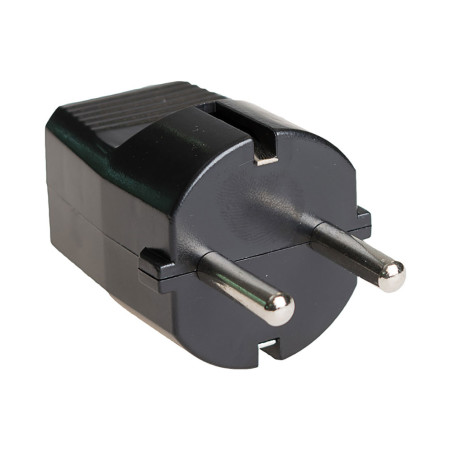 Ficha de borracha 16a 250v t/tl ip44 4,8mm preta. solera 6428n