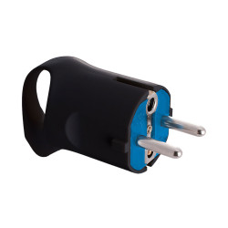 Ficha tipo f 4,8mm 16a 250v t/tl preta. com anel para facilitar a extração. solera 6566an