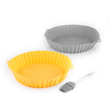 Cestos de silicone com pincel para fritadeira de ar v0103786 innovagoods