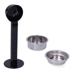 Kit colher/prensa + filtro 1 chávena + filtro 2 chávenas para cafeteira 07707 edm