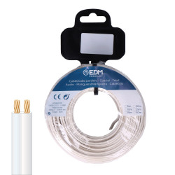 Rolo de cabo paralelo 2x1,5mm branco 25m (áudio)
