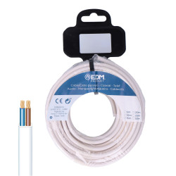 Rolo de cabo plano h05vvh2-f 2 x 1,00 mm branco 25 m