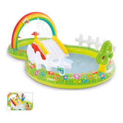 Piscina insuflável infantil com escorrega 290x180x104cm