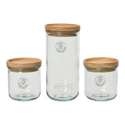 Kit de 3 frascos de armanezamento 100% de vidro reciclado 869702
