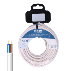 Rolo de cabo tubular h05vv-f 2 x 2,50 mm branco, 15 m