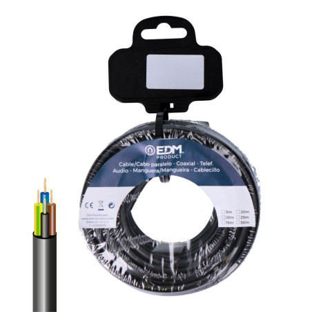 Rolo de cabo elétrico vv-k06/1kv 4 g 2,50 mm preto, 5m