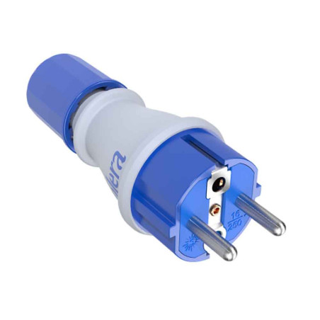 Ficha 2p+t, 16a,250v espigão de ø4,8mm. material: elastómero termoplástico branco 706tkb solera
