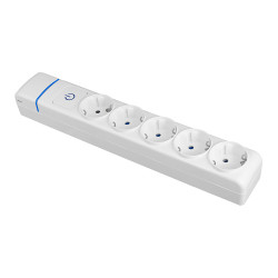 Extensão com 5 tomadas 2p+t, 16a 250v com interruptor luminoso