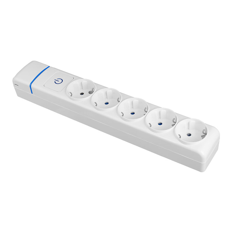 Extensão com 5 tomadas 2p+t, 16a 250v com interruptor luminoso