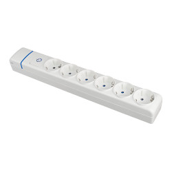 Extensão com 6 tomadas 2p+t, 16a 250v com interruptor luminoso