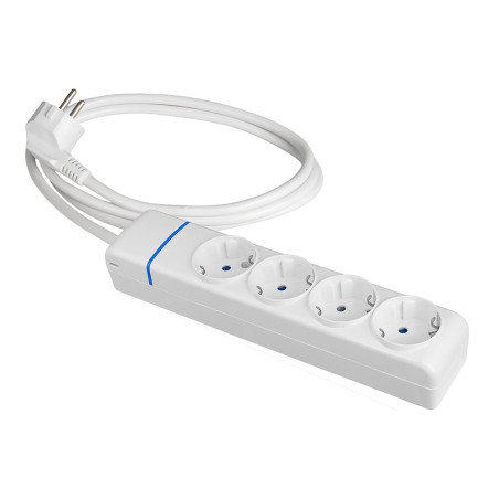 Cabo de extensão com 4 tomadas 2p+t, 16 a 250 v, cabo h05vv-f 3g, 1,5 m