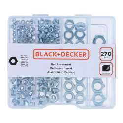 Sortido de porcas 270 peças black+decker