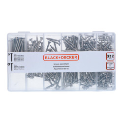 Sortido de parafusos para madeira cabeça ph black+decker