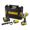 Berbequim percutor sem escovas xr 18v xrp 13mm 95nm com 2 baterias li-ion 5ah e mala tstak dcd996p2-qw dewalt