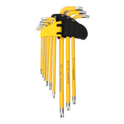 Chaves torx longas, conjunto de 9 peças, segurança