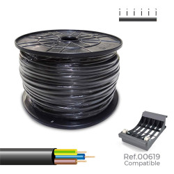 Cabo elétrico vv-k06/1kv 3 g 1,50 mm preto, 200m. (bobine grande)