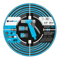Kit mangueira para rega smart pro ats de 12,5mm x 20m com conexões e pistola cellfast