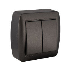 Comutador de escada duplo 10ax 250v~. de superfície. serie mural