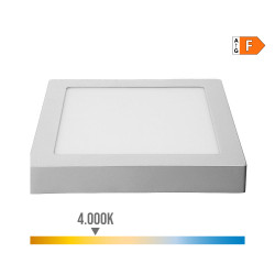 Downlight led superfície quadrado 20w 1500lm 4000k luz dia. cromado 22x22x3cm edm