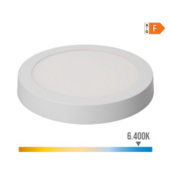Downlight led superfície redondo 20w 1500lm 6400k luz fria ø22x3,5cm branco edm
