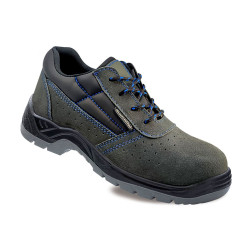 Sapatos de segurança de camurça perfurada s1p metalfree tamanho 46 blackleather