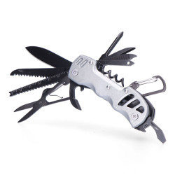 Multi ferramenta com mosquetão modelo prata, serie k2