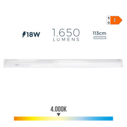 Armadura eletrónica led 18w 1650lm 4000k luz dia 113,8x2,5x3,6cm edm