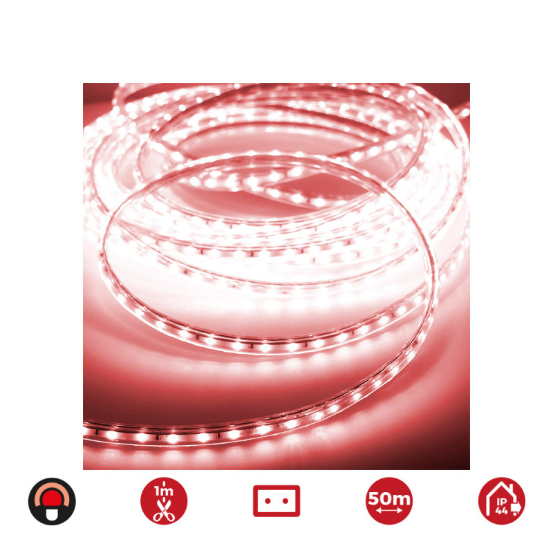 Tira led 50m. 60 leds/m 4,2w/m vermelho ip44 380 edm 220-240v