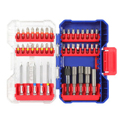 Pontas e soquetes, conjunto de 42 peças. workpro