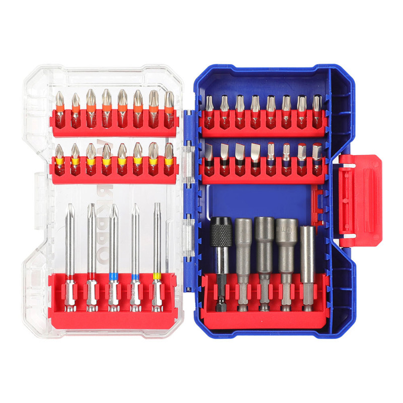Pontas e soquetes, conjunto de 42 peças. workpro