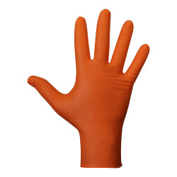 Luva agility grip nbr sem pó laranja powder tamanho 10, caixa 50 unid