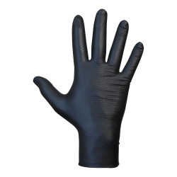 Luva agility grip nbr sem pó preto powder tamanho 8, caixa 50 unid