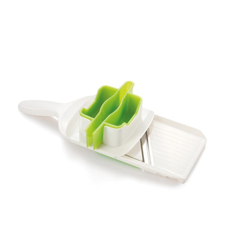 Mandolina com suporte multifuncional prático. tescoma
