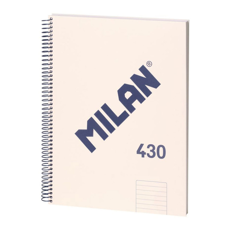 Caderno pautado a4 (7mm) bege. com espiral