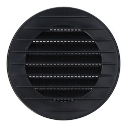 Grelha de ventilação redonda embutida com mosquiteiro ø70mm abs cinza antracite