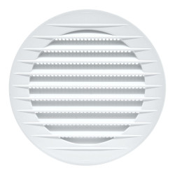 Grelha de ventilação redonda com inserção, abs, com suspeito ø100mm, branco