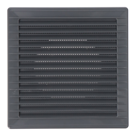 Grelha de ventilação quadrada de encastrar ø 100mm com mosquiteira 170x170x11,5mm abs cinzento