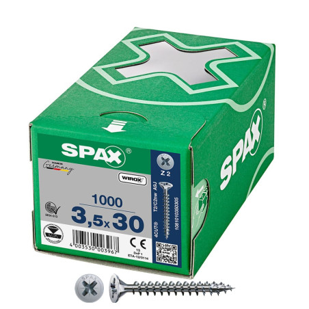 Caixa 1000 unidades. parafuso de cabeça plana universal wirox 3,5x30mm z2
