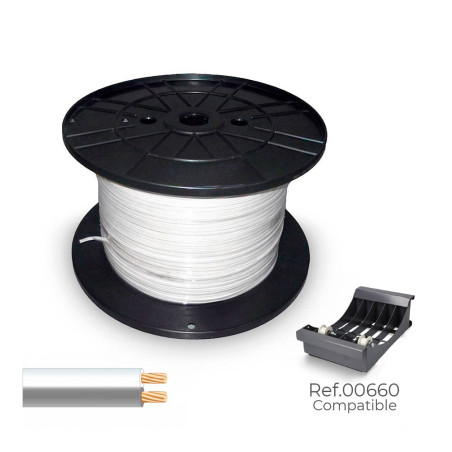 Cabo paralelo 48v 2 x 0,75 mm branco/cinza, bobina 500 m, (bobina mediana)