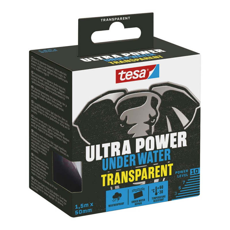 Fita transparente de ultra potência sob água 50 mm x 1,5 m