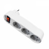 Adaptador triplo 2p+e, 16a 250v~ com interruptor luminoso, entrada frontal, branco (retrácido) (embalado em película)