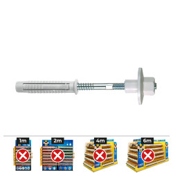 Saco de 2 unidades fixação de pia nylon porca ø 8 x 100 fltn